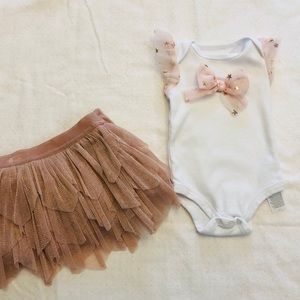Sweet Tutu Skirt and Onesie Set (3-6M)